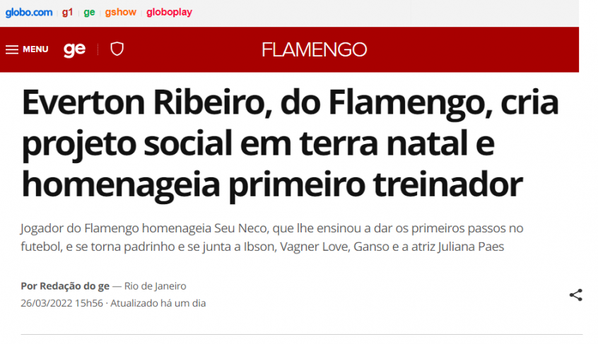 26/03/2023 - Éverton Ribeiro novo padrinho 